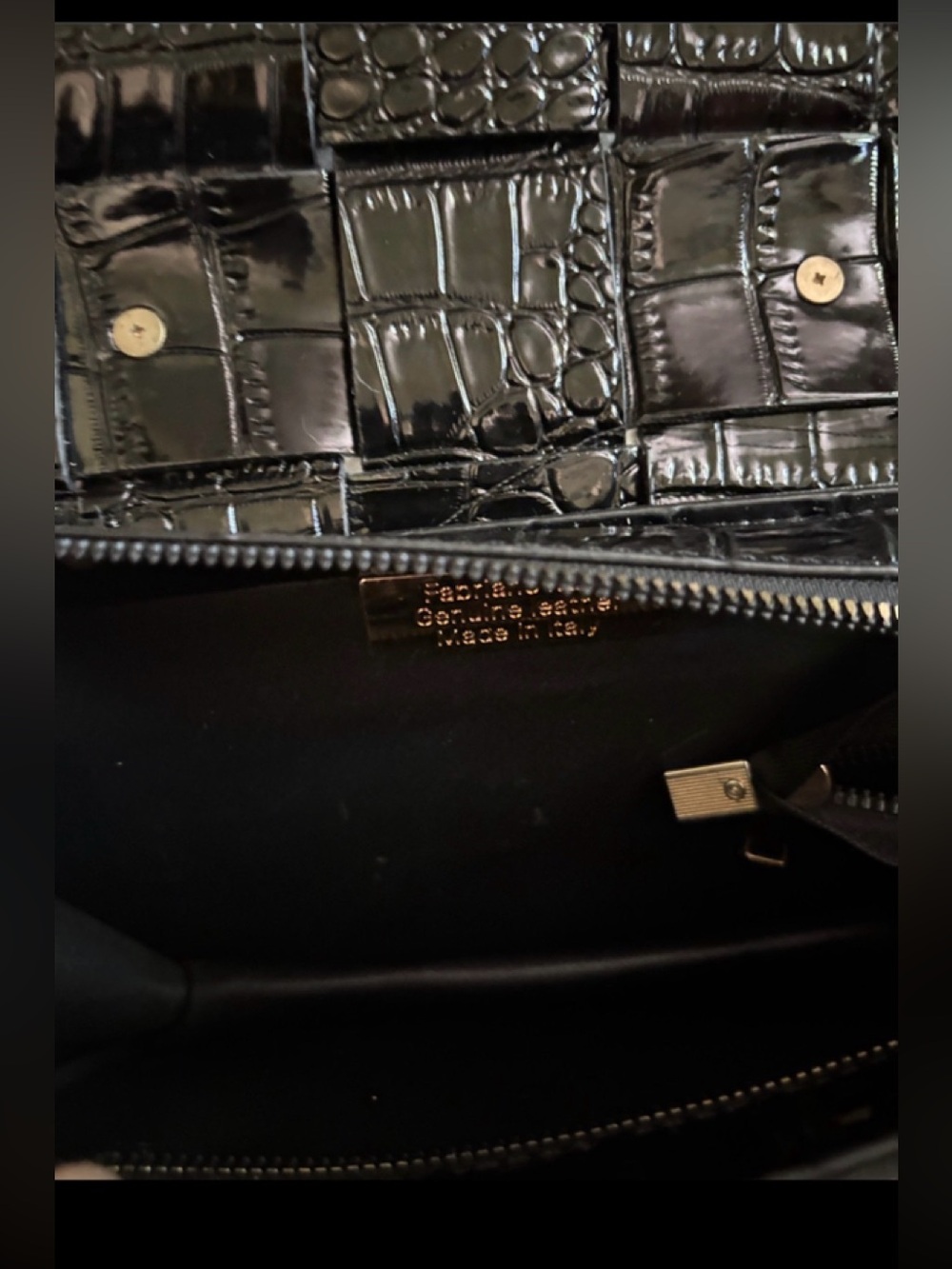 Fabriano italia croc-embossed crossbody 
Clutch made in Italy euc